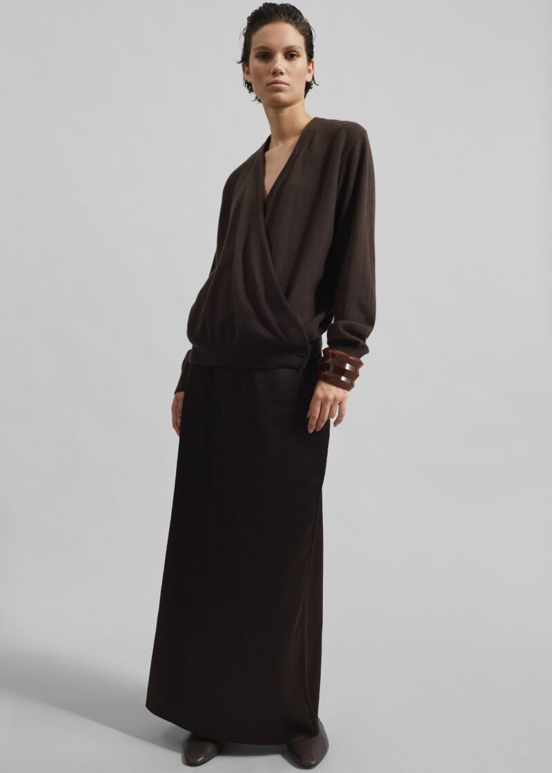 Wrap Cardigan - Brown - Image 2