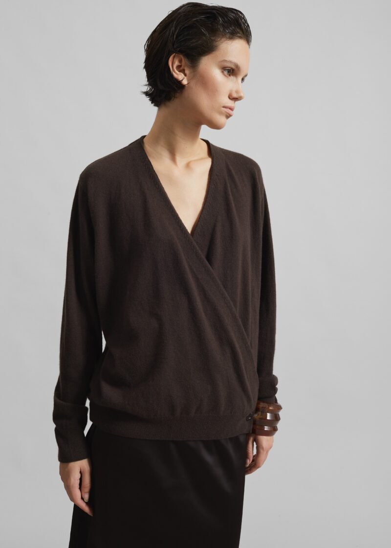 Wrap Cardigan - Brown - Image 4