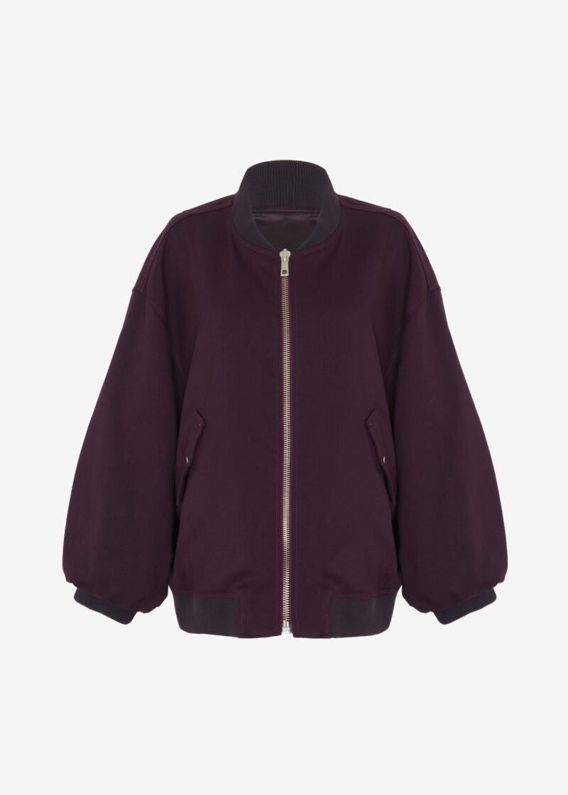 Bomber Jacket - Burgundy - Image 9