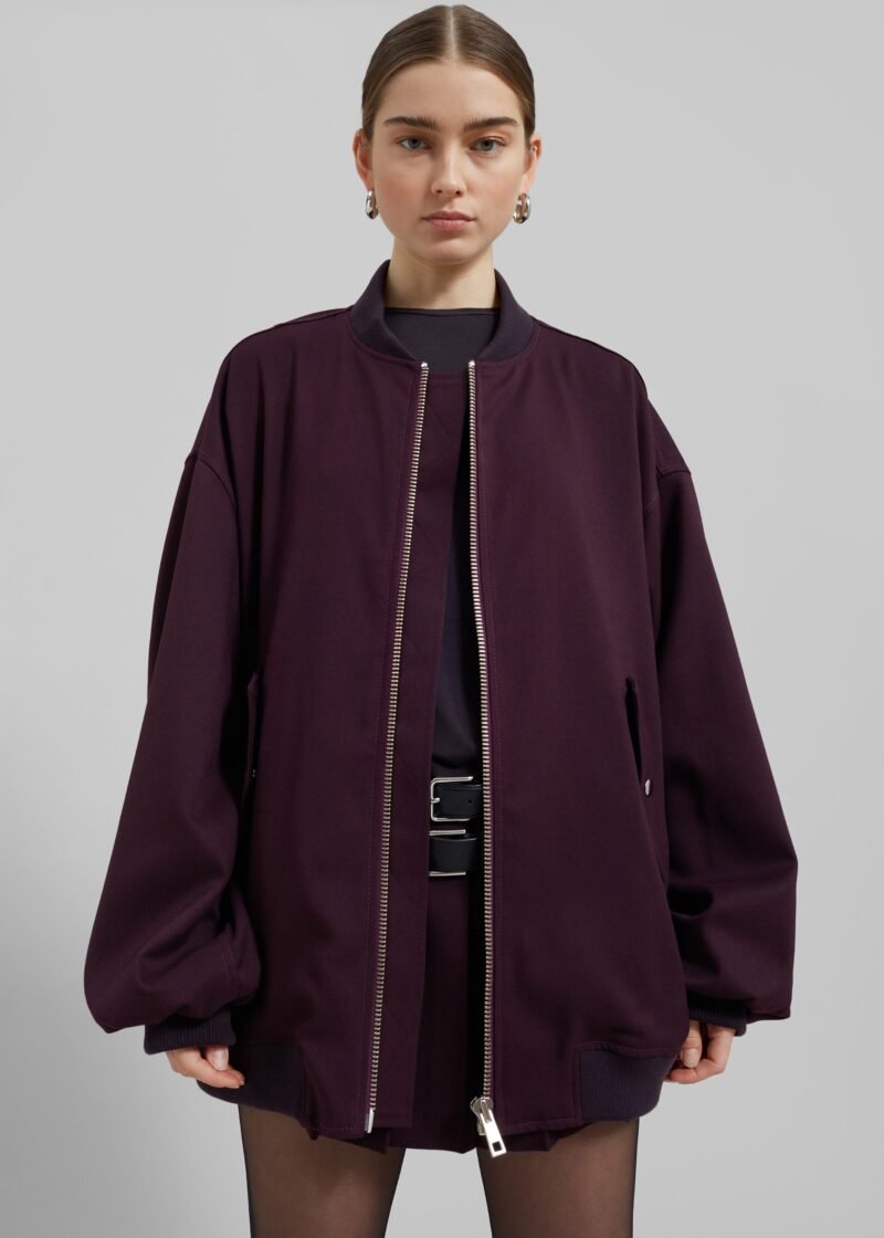 Bomber Jacket - Burgundy - Image 5