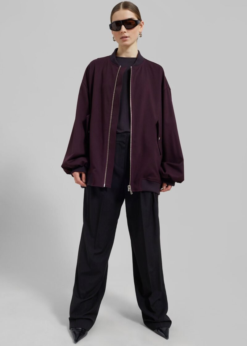 Bomber Jacket - Burgundy - Image 6