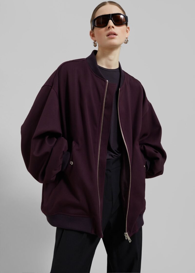 Bomber Jacket - Burgundy - Image 3