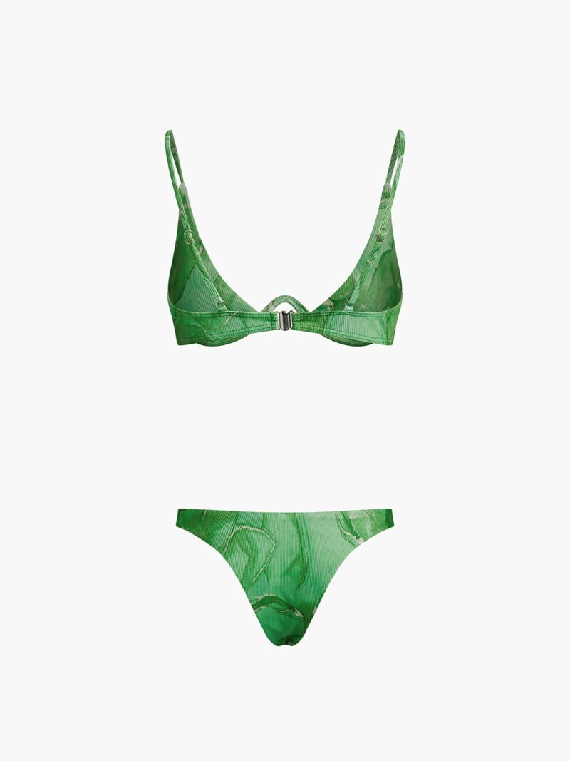 Spring Flames Mesh Three Piece Bikini Bathing Suit - Image 2