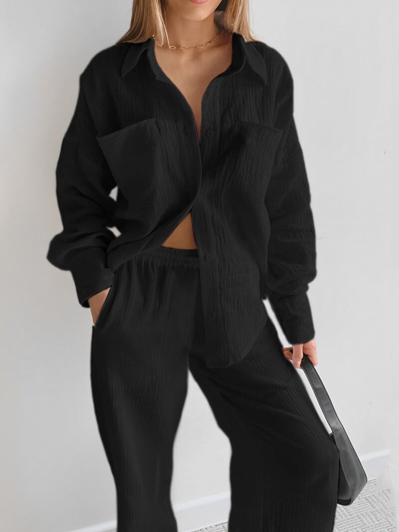 Minimalist Cotton Two Piece Pants Set - Image 6
