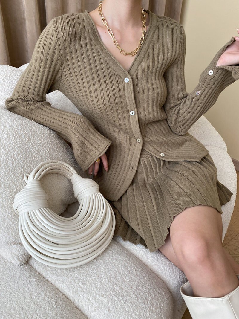 Leisure Long Sleeve Two Piece Skirt Set - Image 13