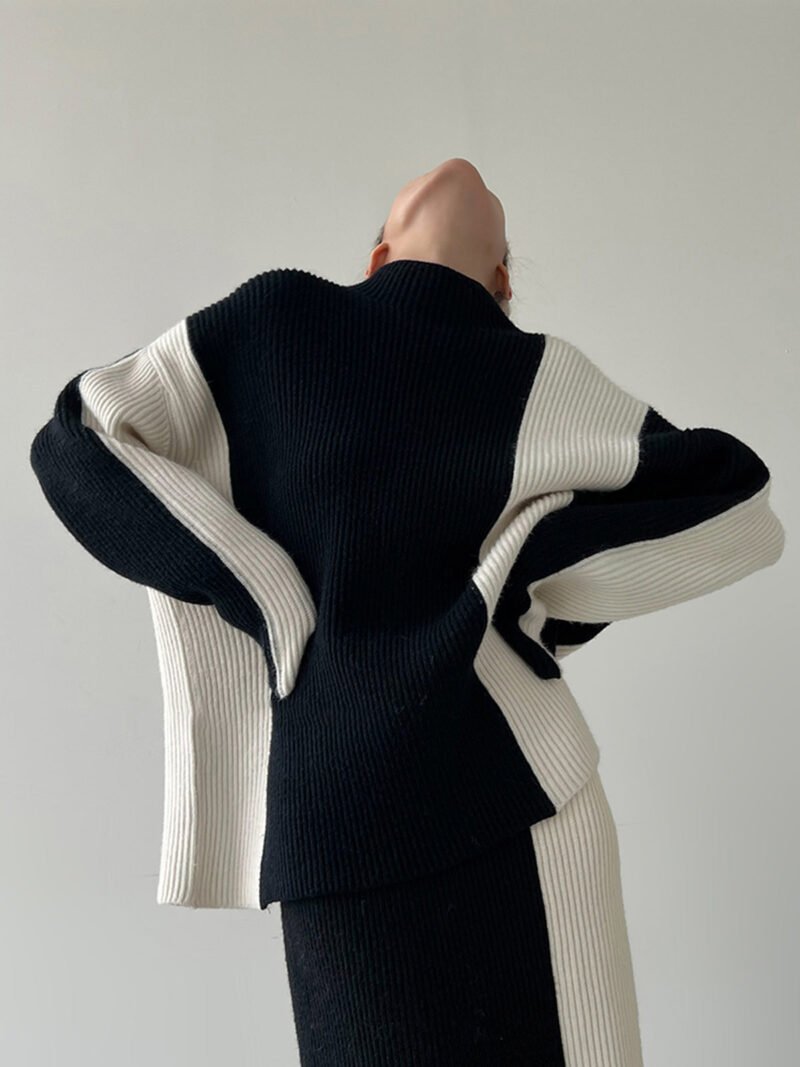 Stripe Two Piece Knit Skirt Set - Image 2
