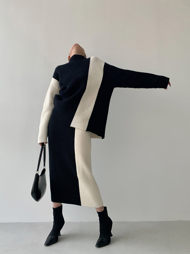 Stripe Two Piece Knit Skirt Set - Image 4