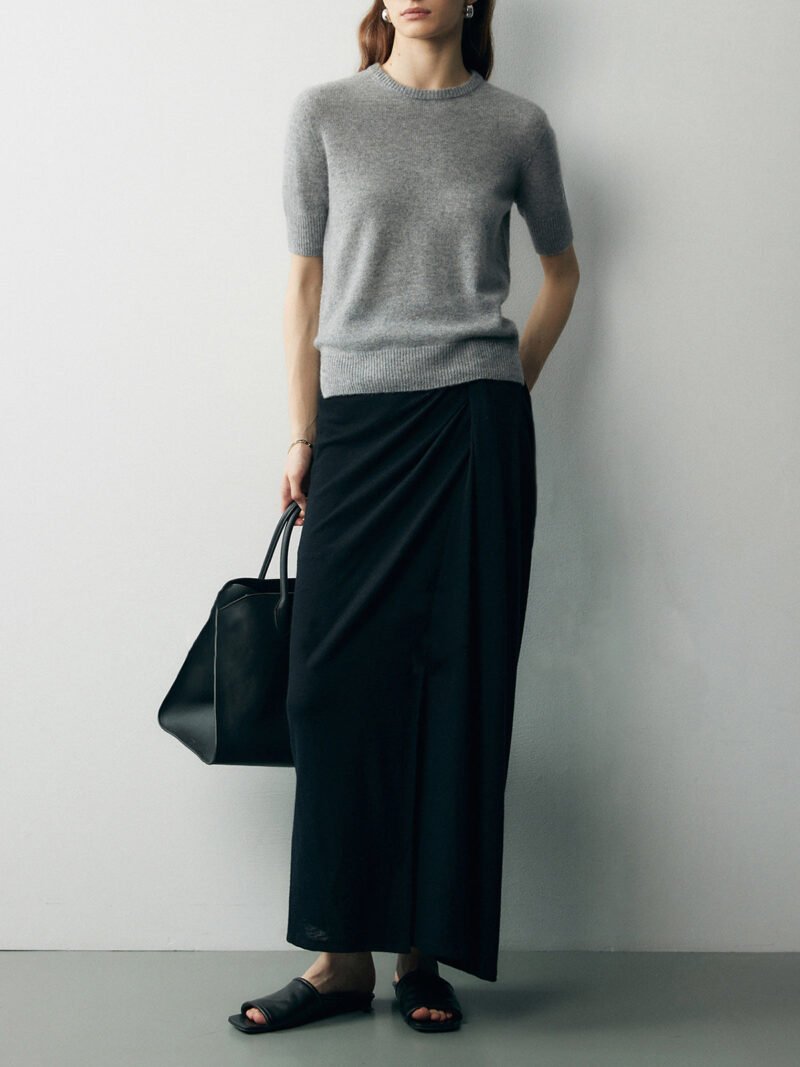 Asymmetric Off Shoulder Ruched Two Piece Skirt Set - Image 3