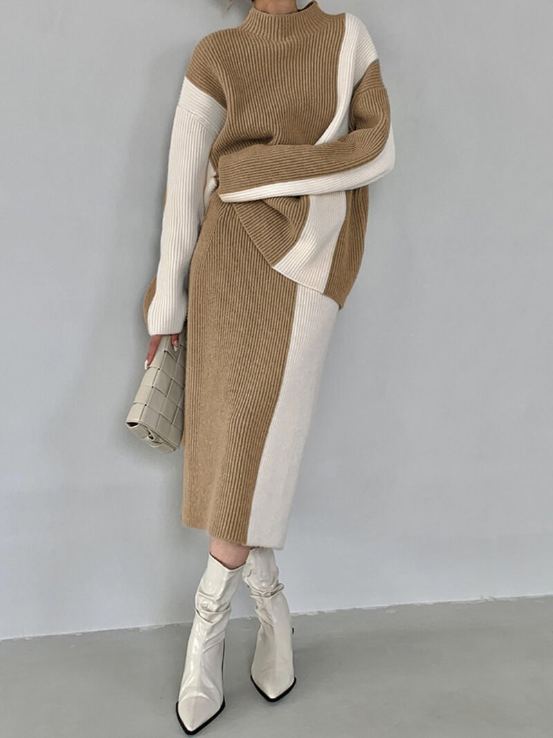 Stripe Two Piece Knit Skirt Set - Image 10