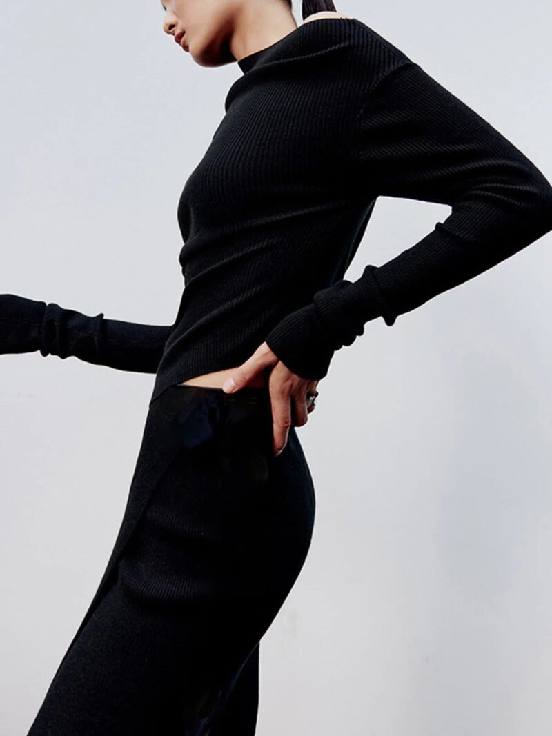 Caramel Slit Maxi Knit Skirt - Image 7