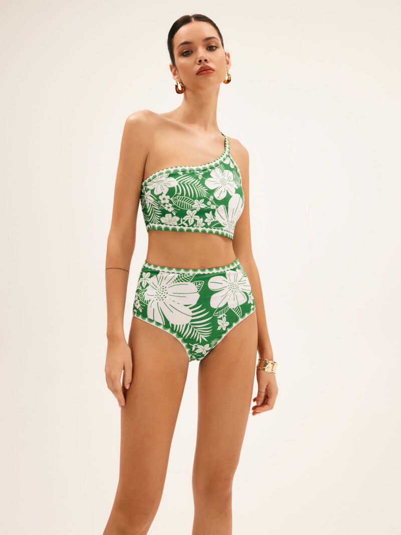 One Shoulder Floral Bikini Set - Image 3