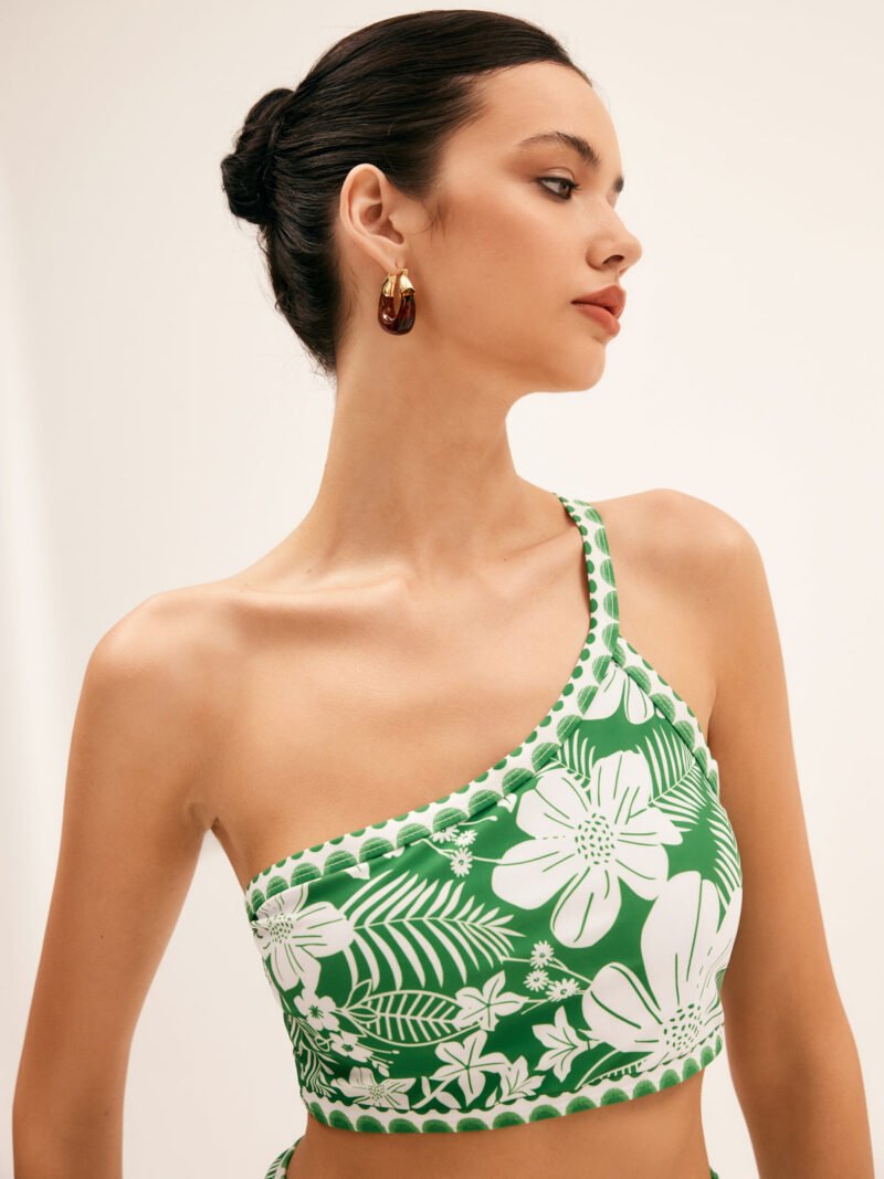 One Shoulder Floral Bikini Set - Image 4