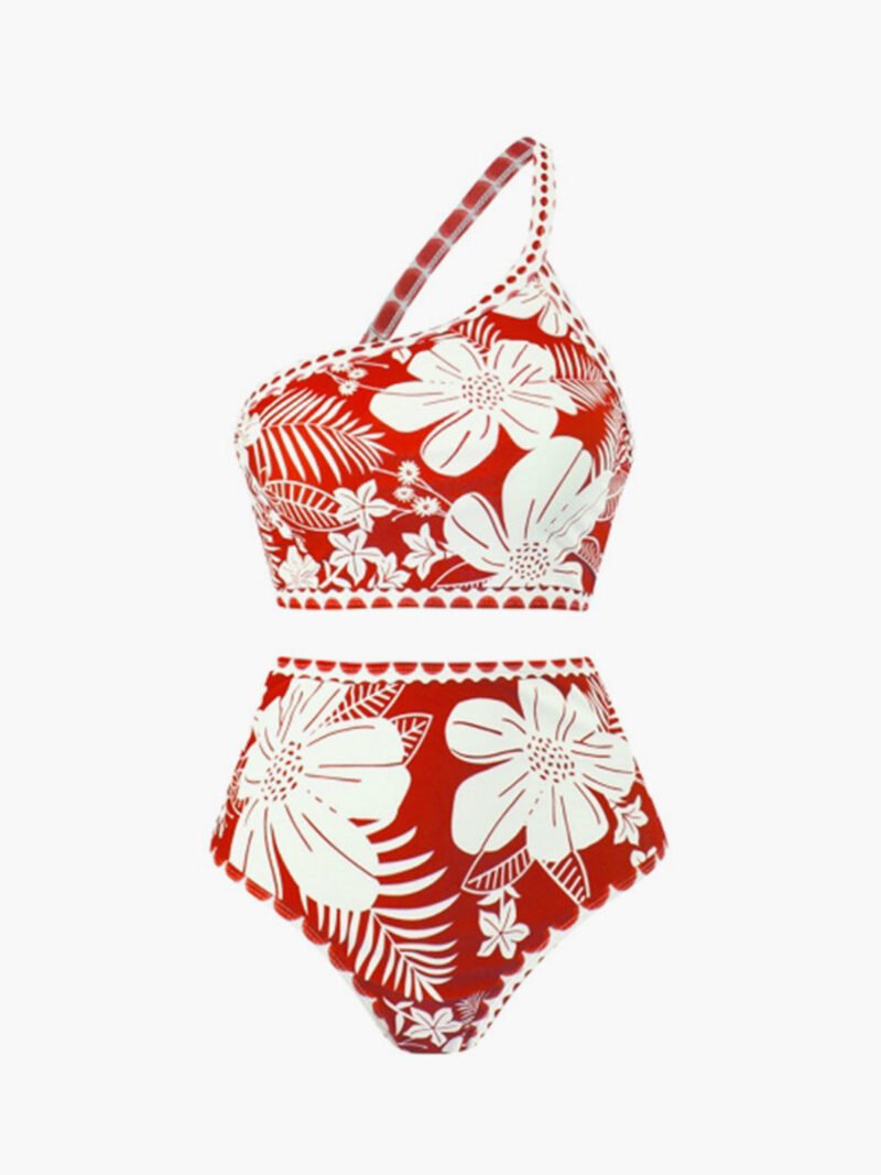 One Shoulder Floral Bikini Set - Image 7