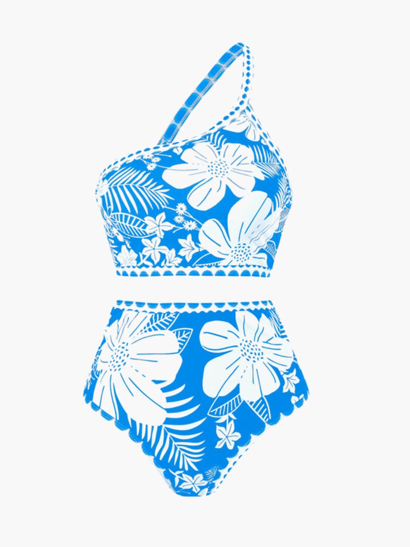 One Shoulder Floral Bikini Set - Image 6