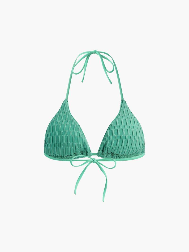 Solid Halter Knotted Bikini Set - Image 4