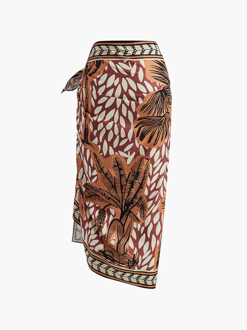 Floral Print Knotted Cover Up - Image 2