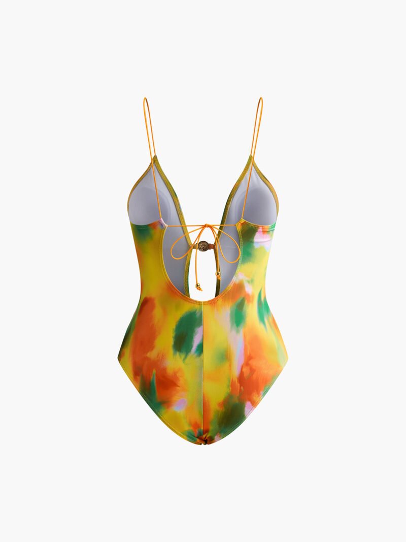 Cutout Metal Printed One Piece Swimsuit - Image 2