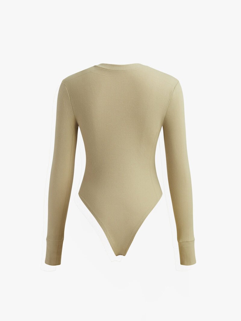 Ribbed Button Down Bodysuit - Image 4