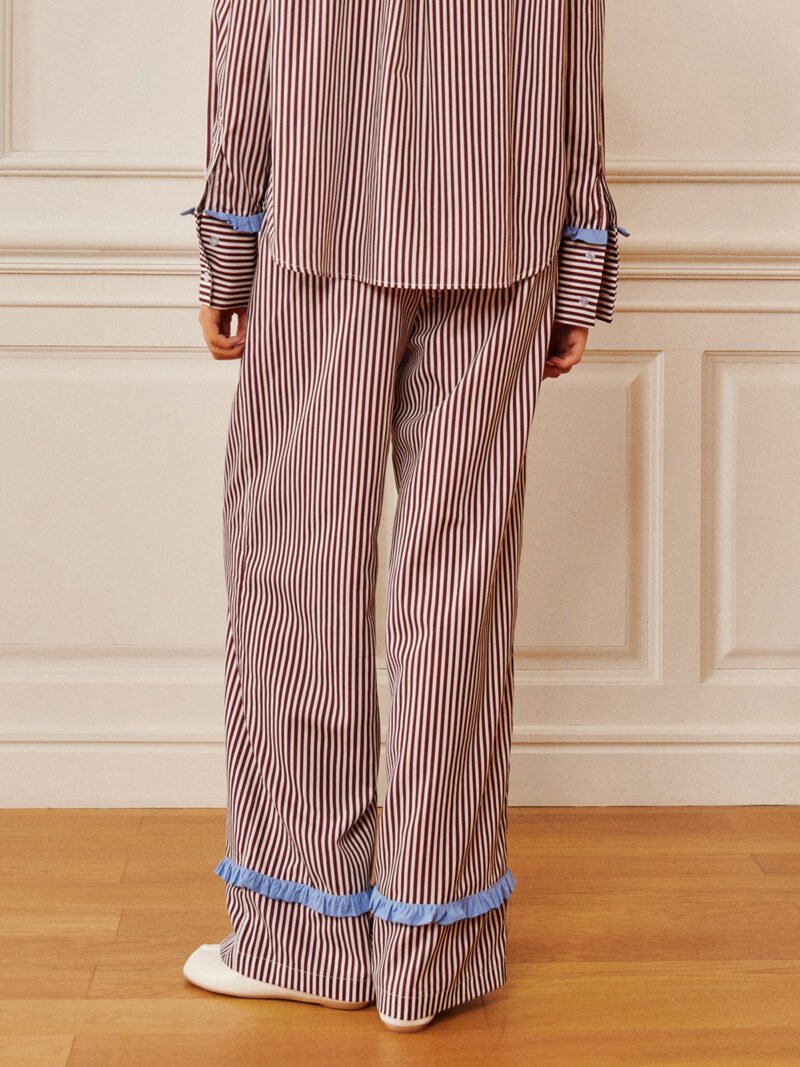 Pinstripe Ruffle Bow Pants - Image 6