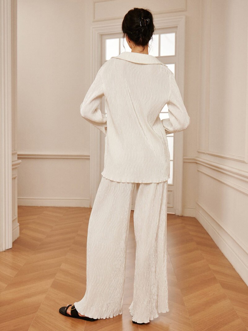 Minimalist  Plisse Wide Leg Pants - Image 5