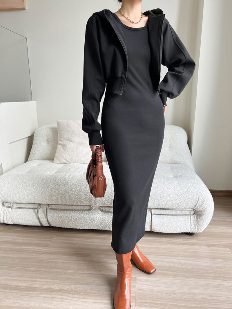 Asymmetrical Crew Neck Split Maxi Dress - Image 11
