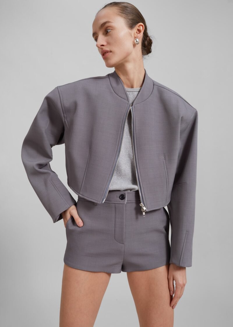Cropped Jacket - Grey