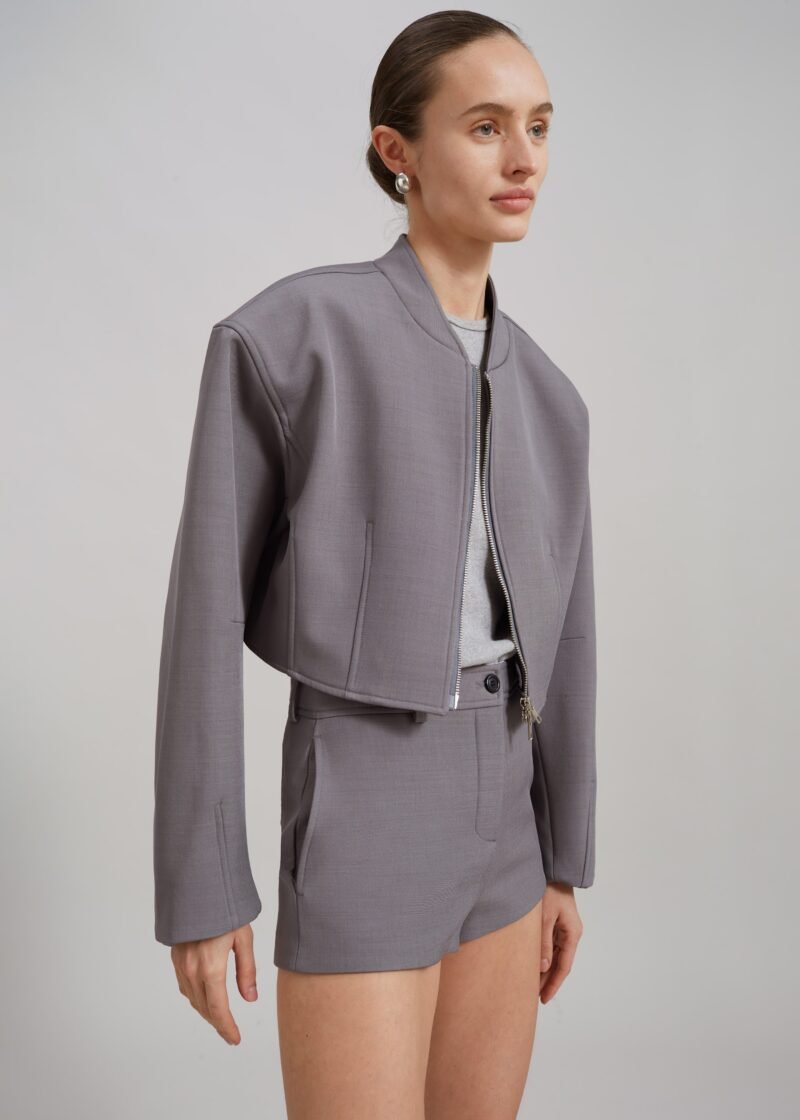 Cropped Jacket - Grey - Image 5