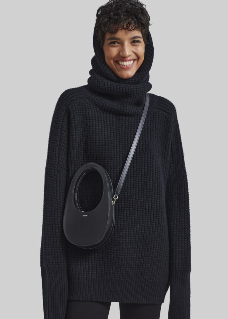 Wool Hooded Turtleneck - Black - Image 2