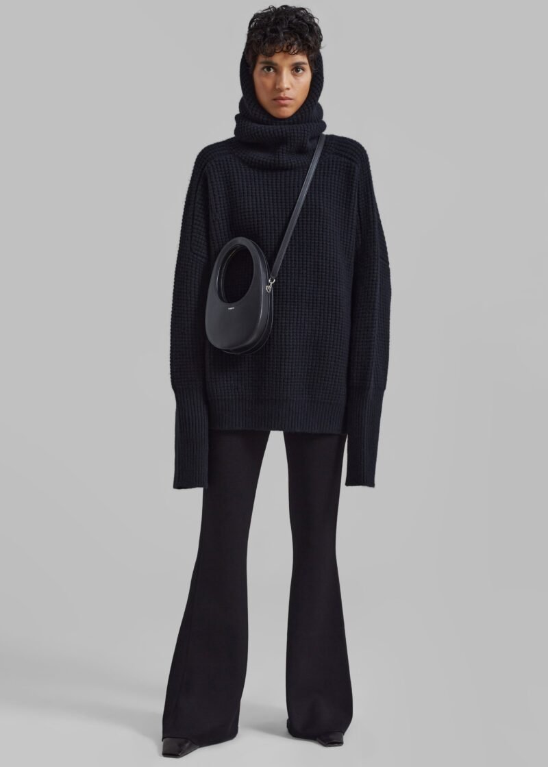 Wool Hooded Turtleneck - Black - Image 8