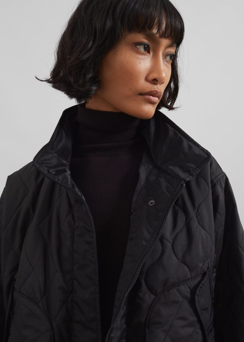 Quilted Jacket - Black - Image 6