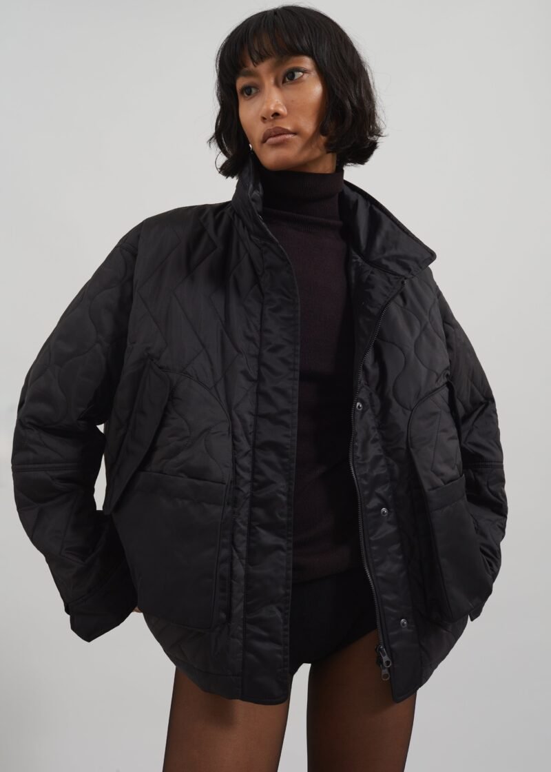 Quilted Jacket - Black - Image 2