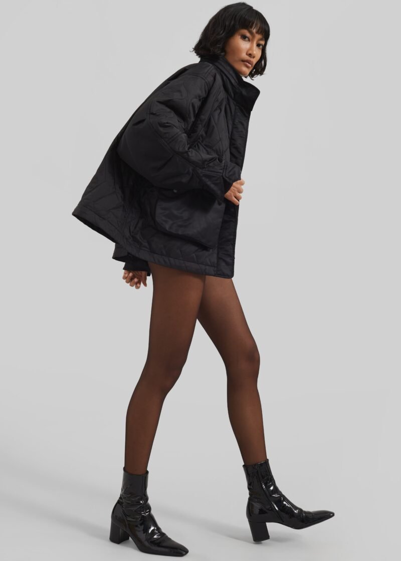 Quilted Jacket - Black - Image 4