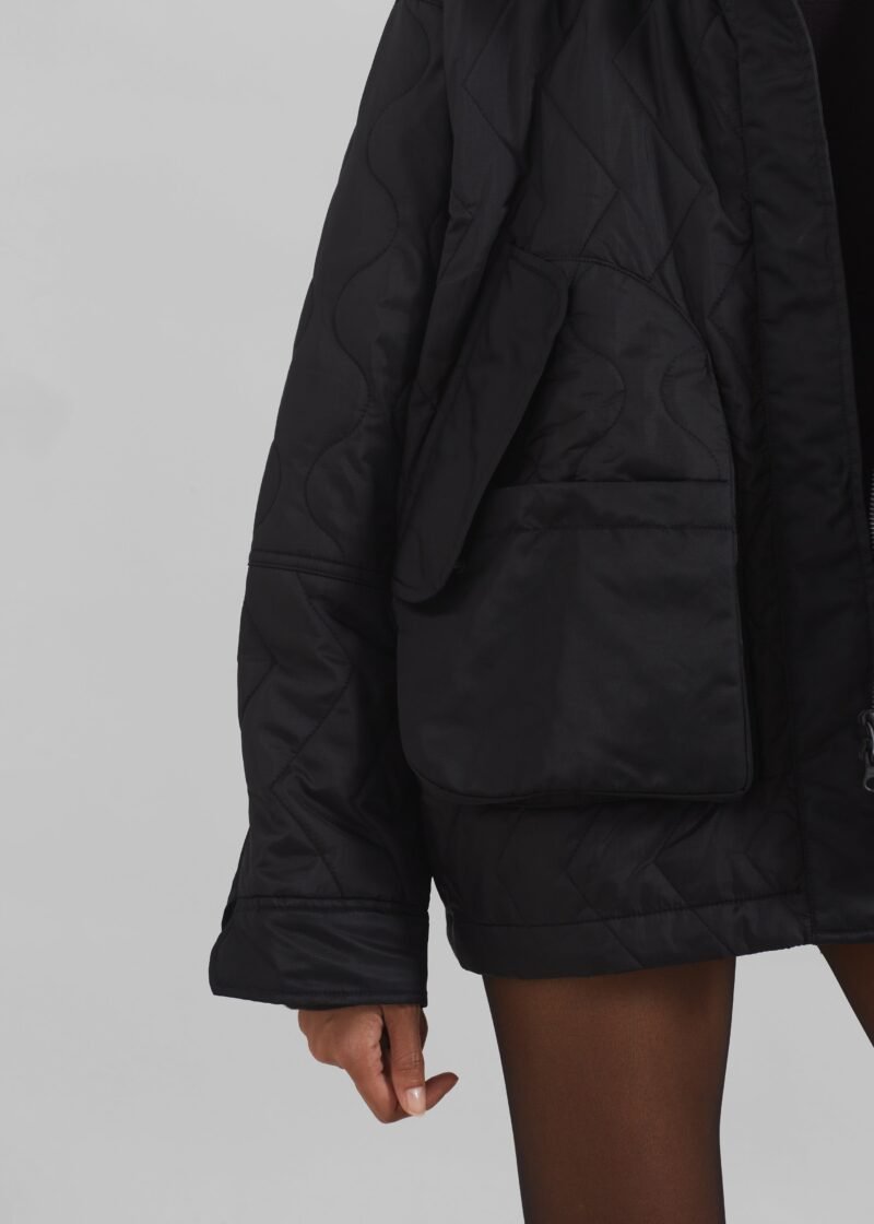 Quilted Jacket - Black - Image 8