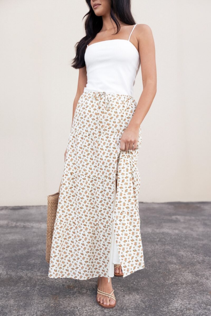 Tiered Maxi Skirt - Yellow - Image 2