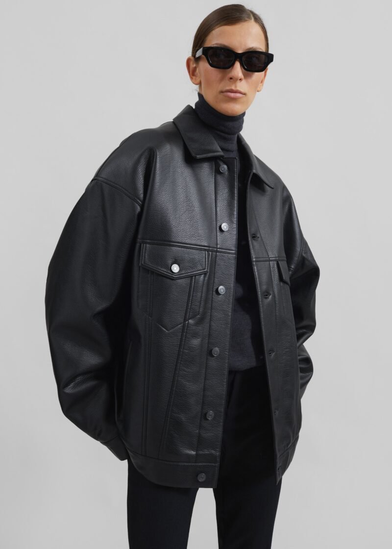 Faux Leather Jacket - Black