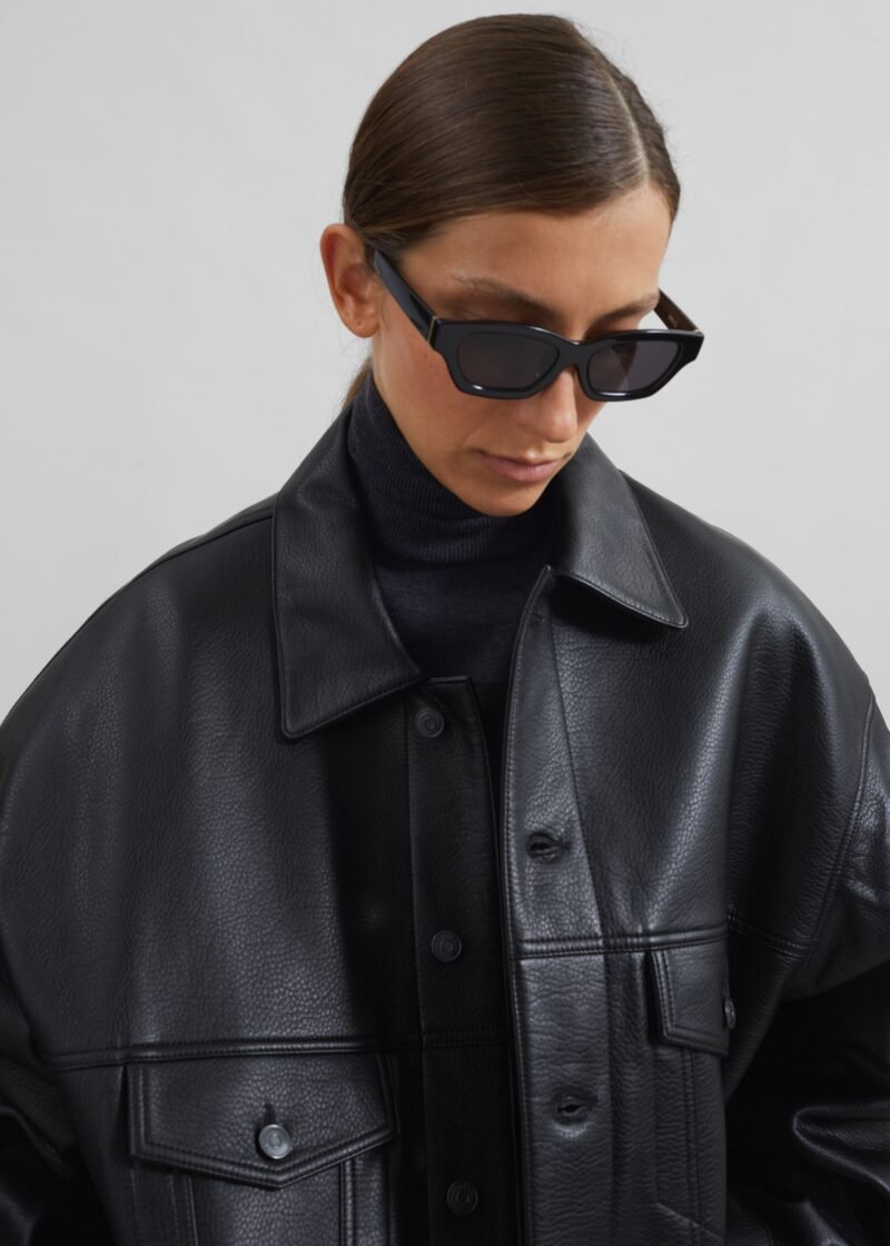Faux Leather Jacket - Black - Image 2