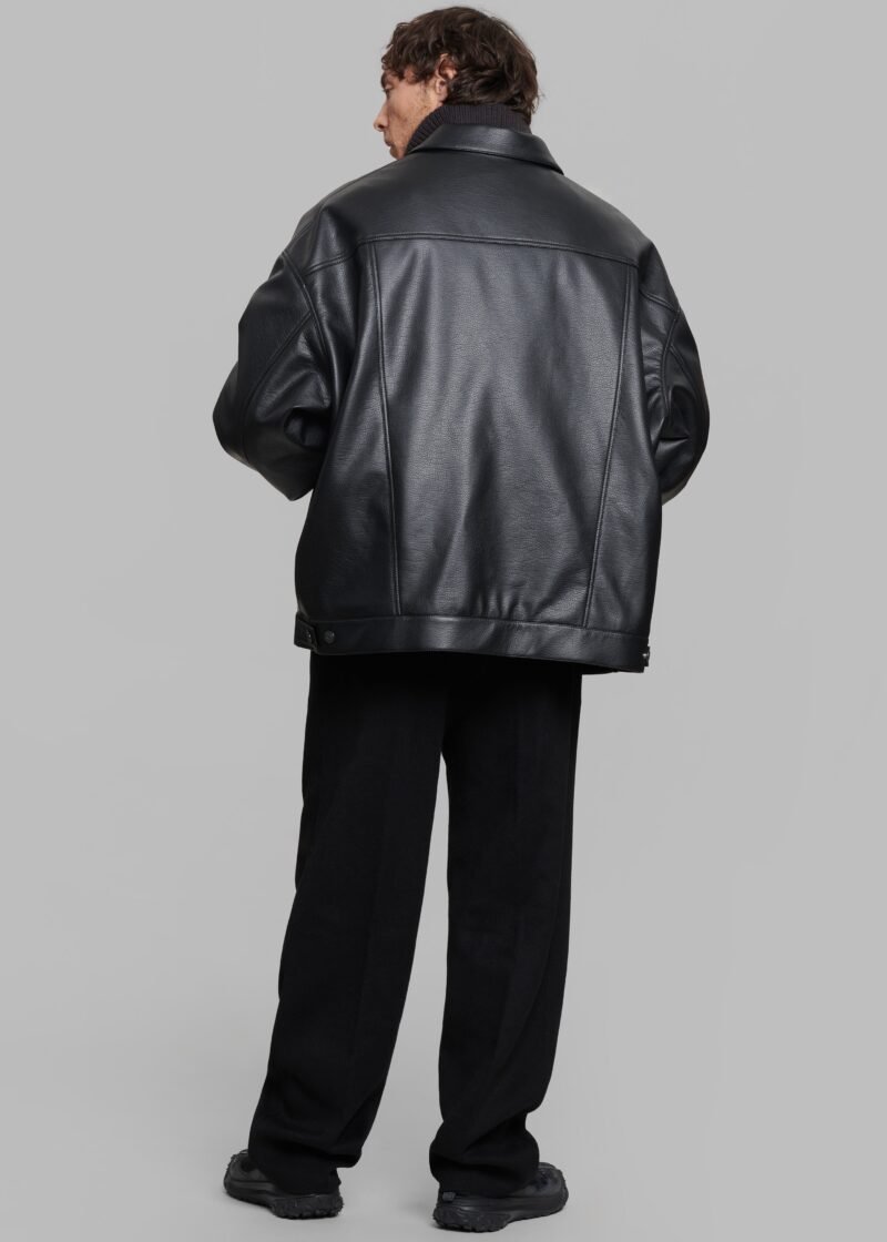 Faux Leather Jacket - Black - Image 15