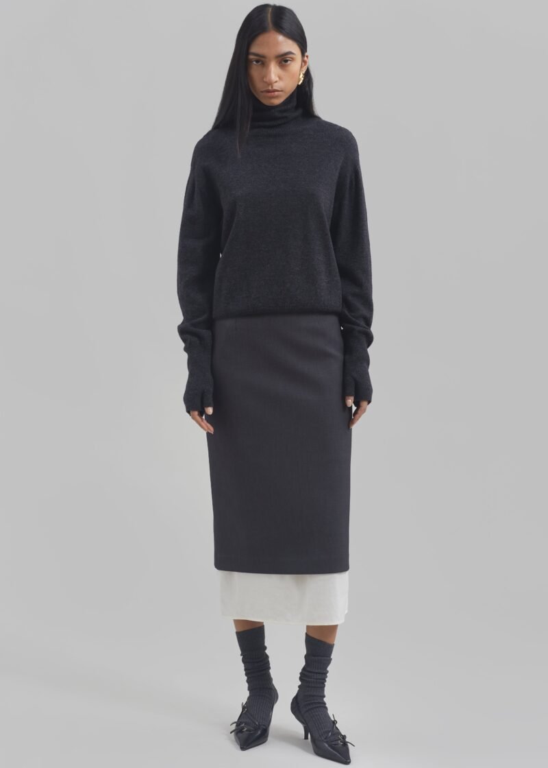 Wool Turtleneck - Charcoal - Image 5