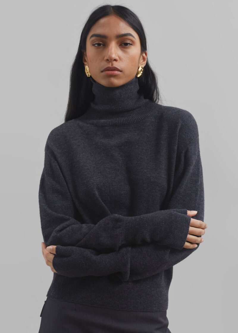 Wool Turtleneck - Charcoal