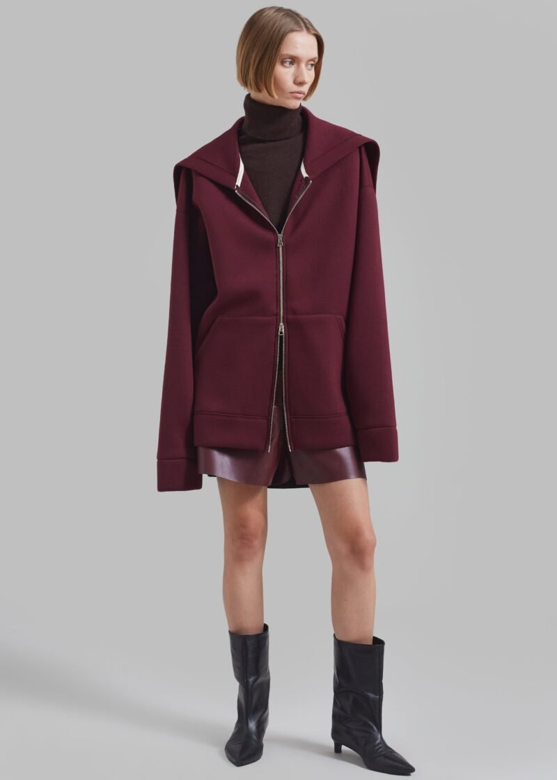 Oversized Hoodie - Burgundy - Image 3