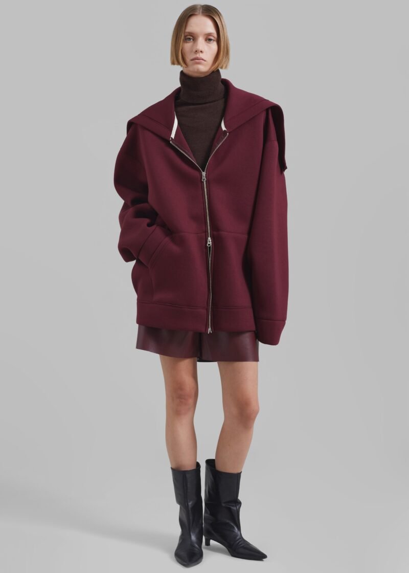Oversized Hoodie - Burgundy - Image 7