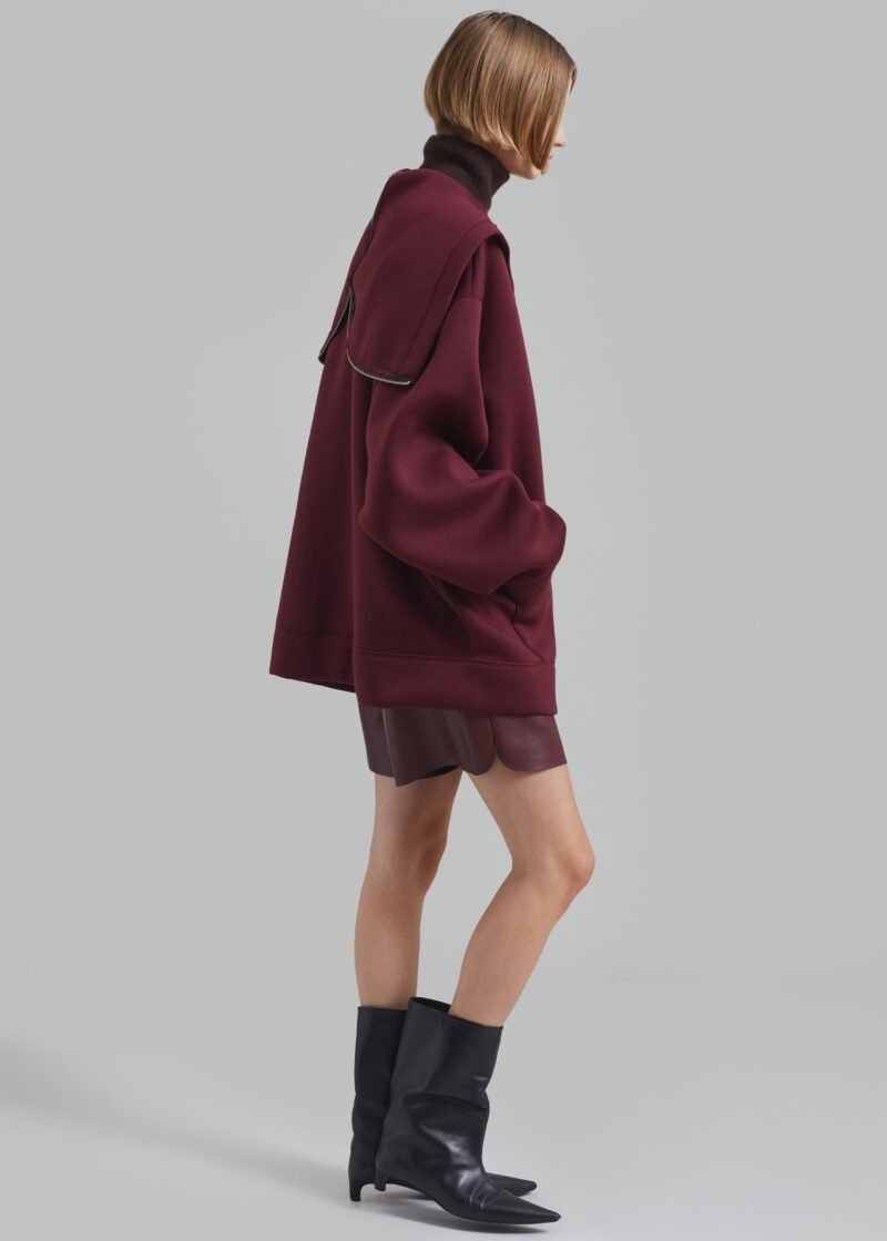 Oversized Hoodie - Burgundy - Image 8