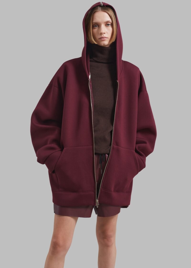 Oversized Hoodie - Burgundy - Image 5