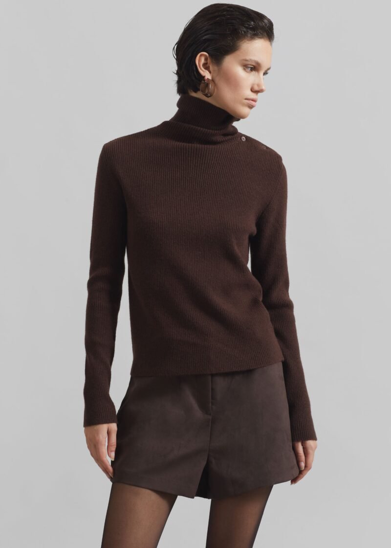 Turtleneck Sweater - Brown - Image 9