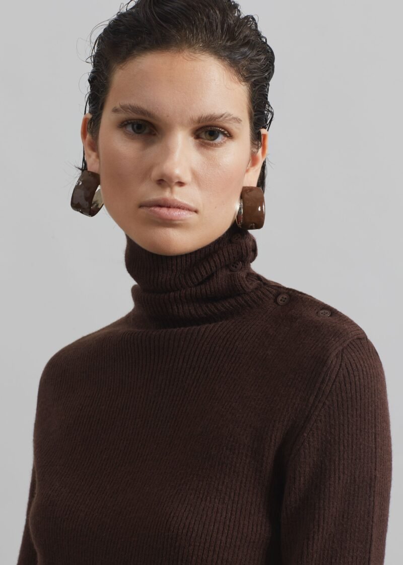 Turtleneck Sweater - Brown - Image 10