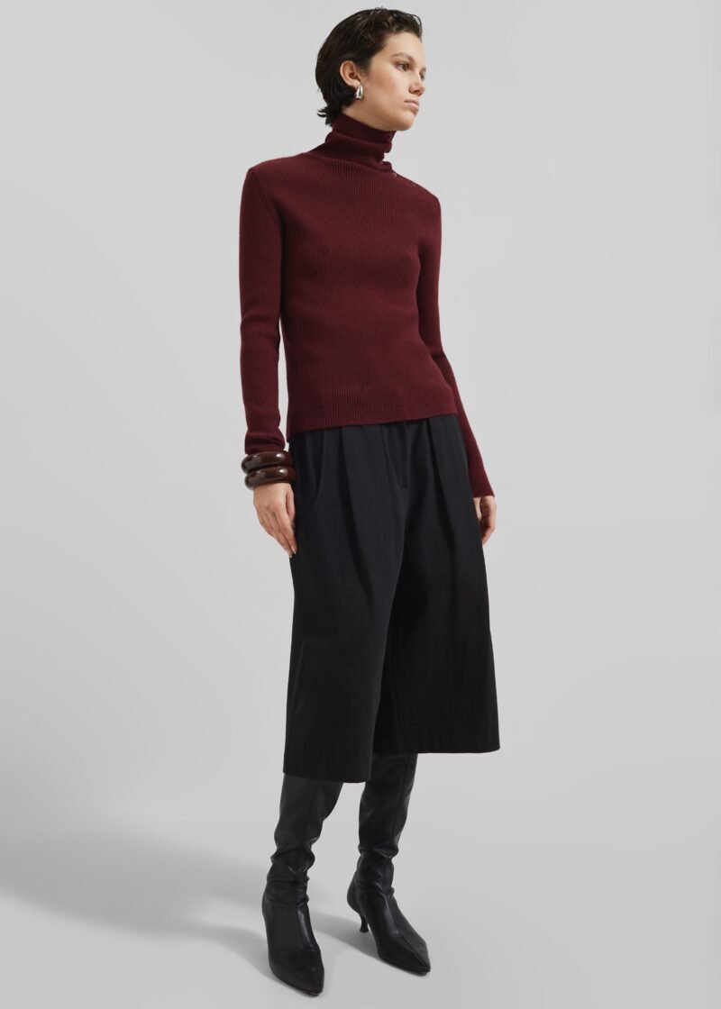 Turtleneck Sweater - Burgundy - Image 4