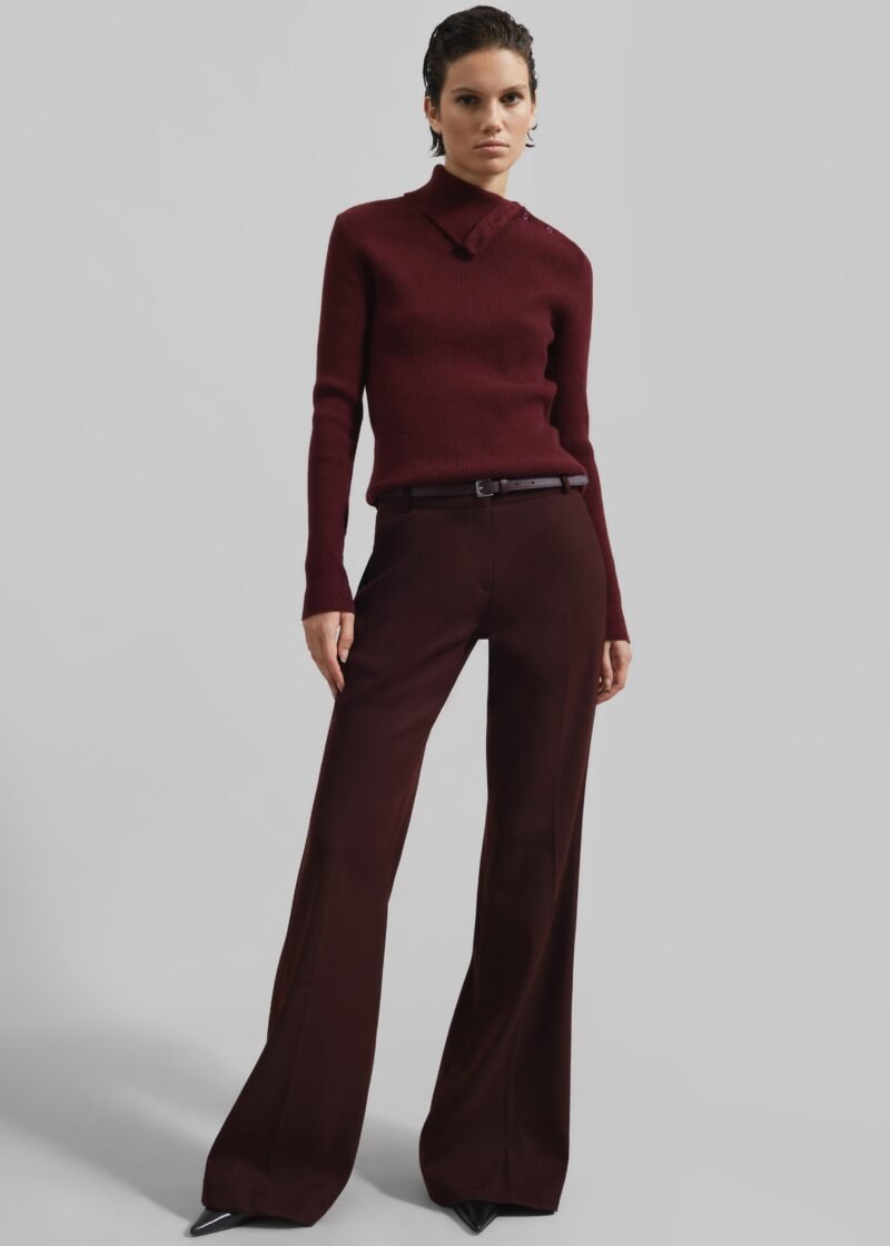 Turtleneck Sweater - Burgundy - Image 8