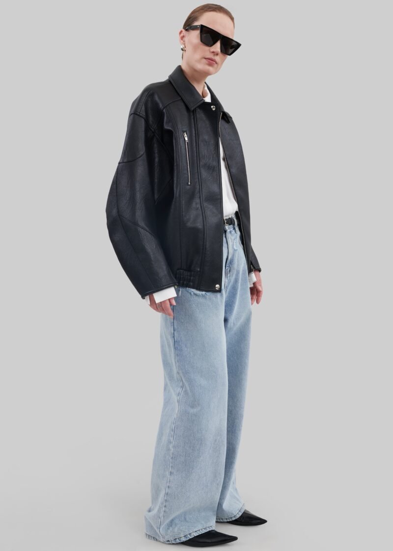 Faux Leather Jacket - Black - Image 8