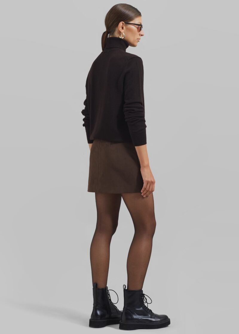 Thin Turtleneck Sweater - Dark Brown - Image 6