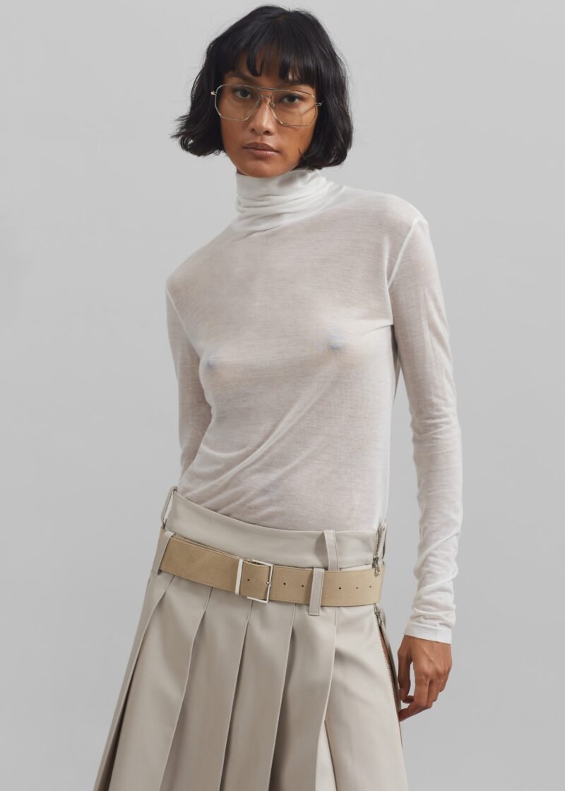 Sheer Turtleneck - White - Image 6